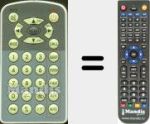 Replacement remote control for TV302