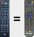 Replacement remote control for TV46S