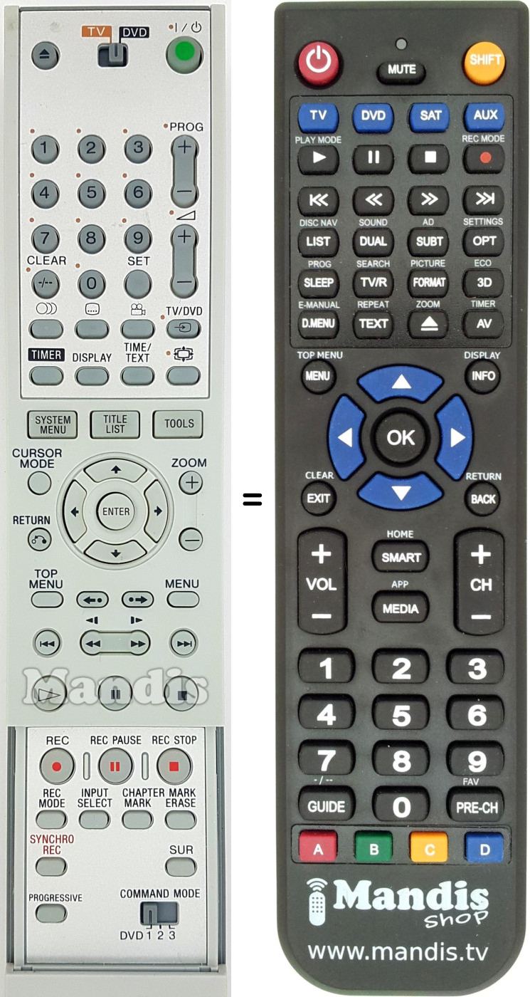 Gleichwertige Fernbedienung Sony RMT-D205P