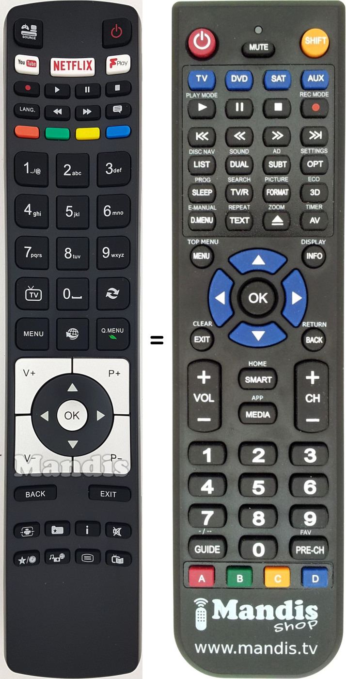 Replacement remote control Digihome RC5118F