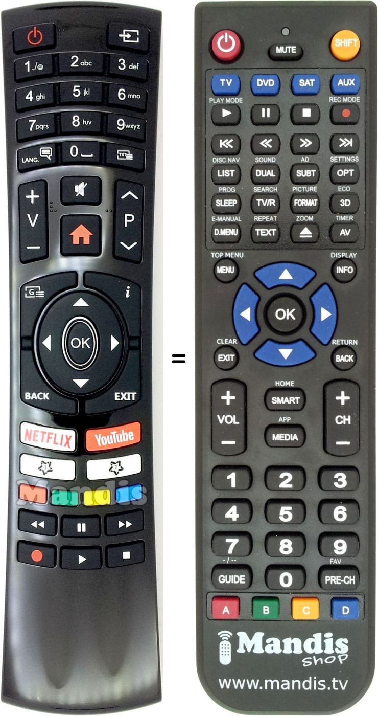 Replacement remote control Techwood RC4390