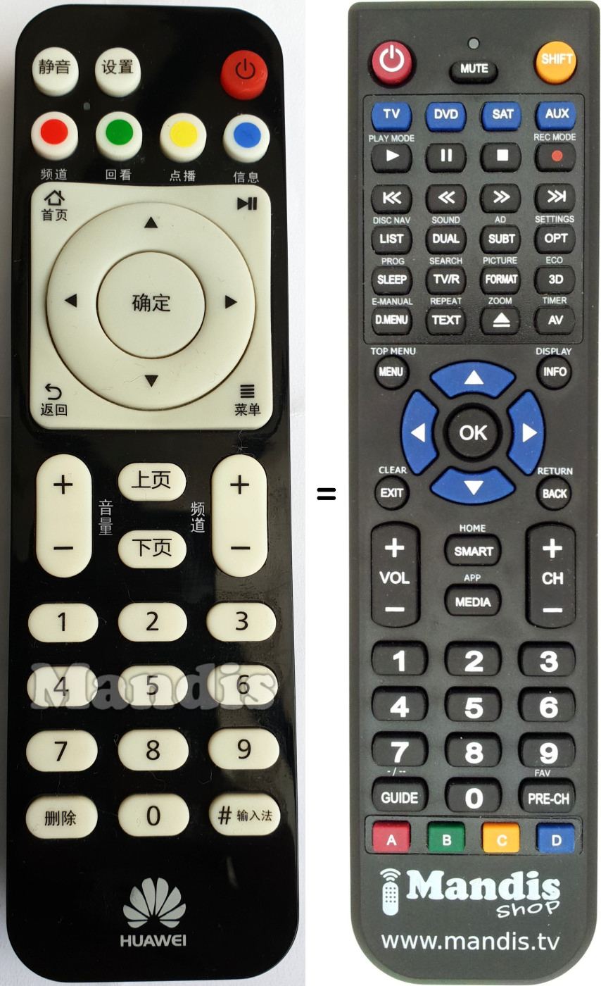 Replacement remote control HUA001