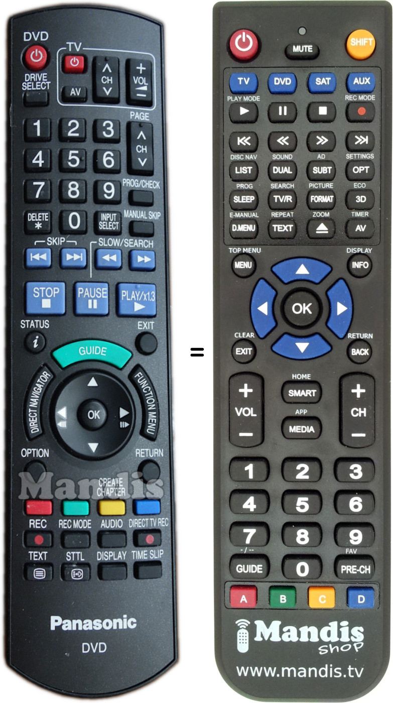 Replacement remote control Panasonic N2QAYB000293