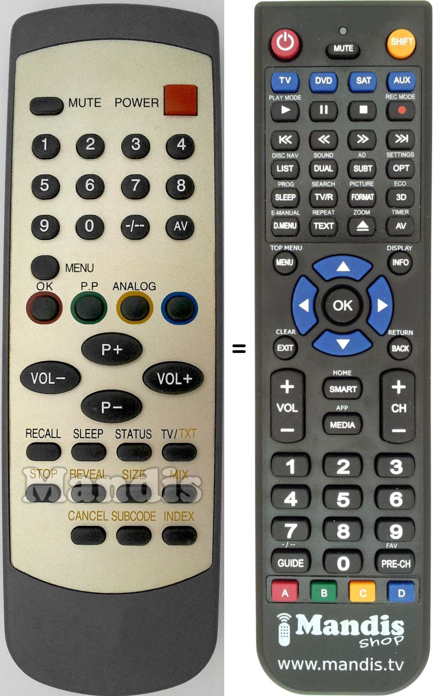 Replacement remote control Hitachi REMCON1529
