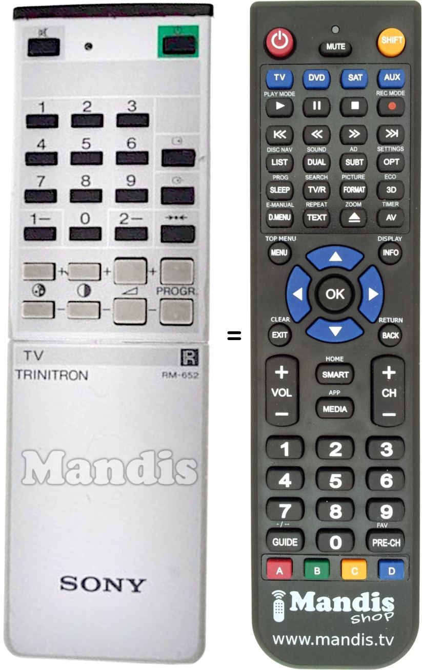 Replacement remote control Sony RM-652
