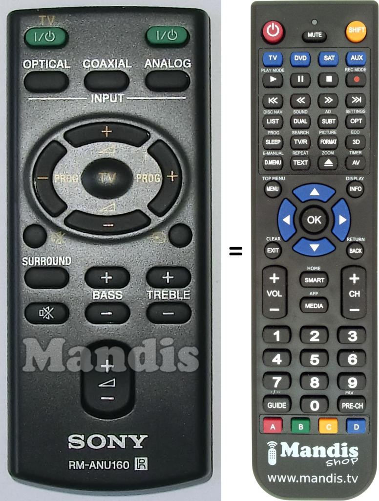 Replacement remote control Sony RM-ANU160