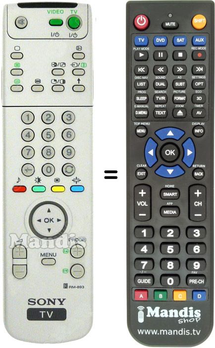 Gleichwertige Fernbedienung Sony RM-903