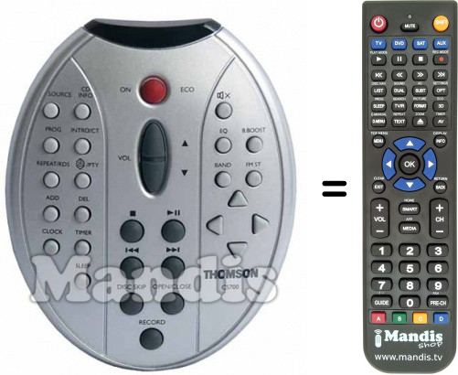 Replacement remote control Thomson CS700