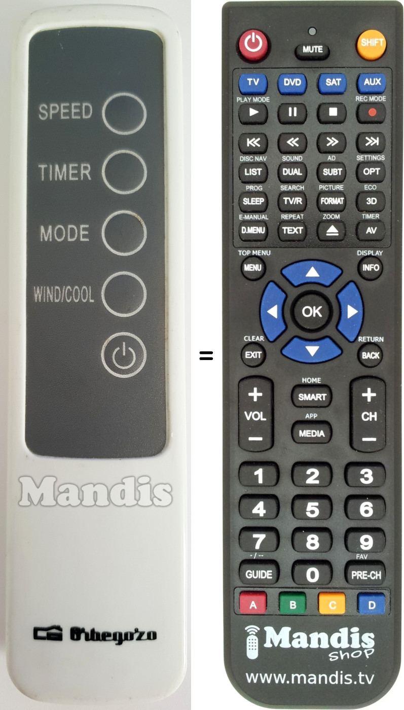 Replacement remote control ORB002