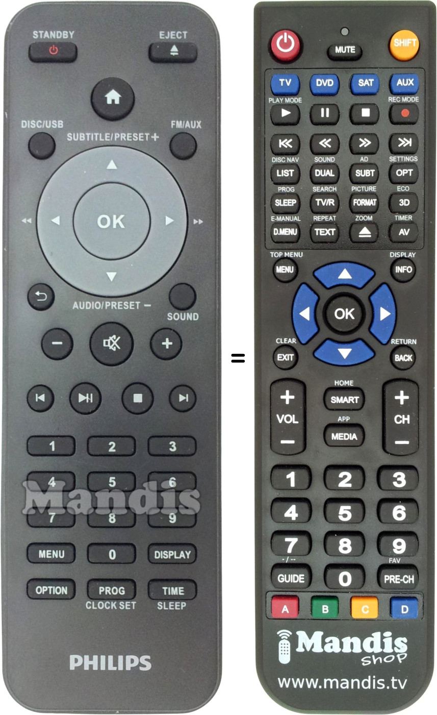 Gleichwertige Fernbedienung Philips 996510061053