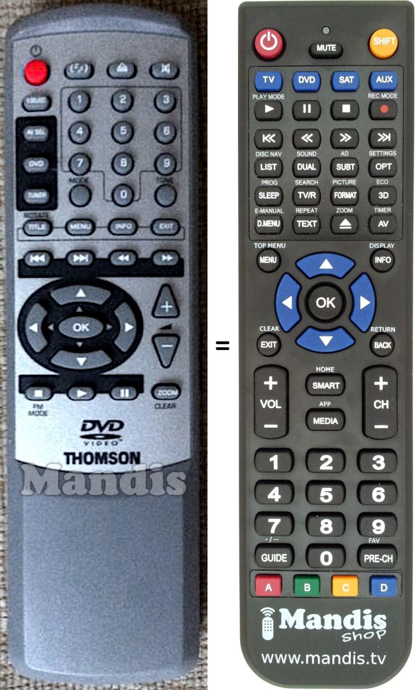 Replacement remote control Thomson 35907310