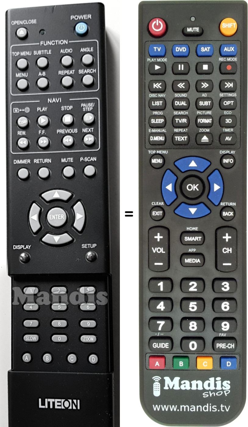 Replacement remote control LITE-ON LITEON001