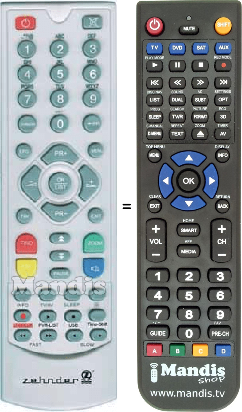 Replacement remote control DX 2850 HUe