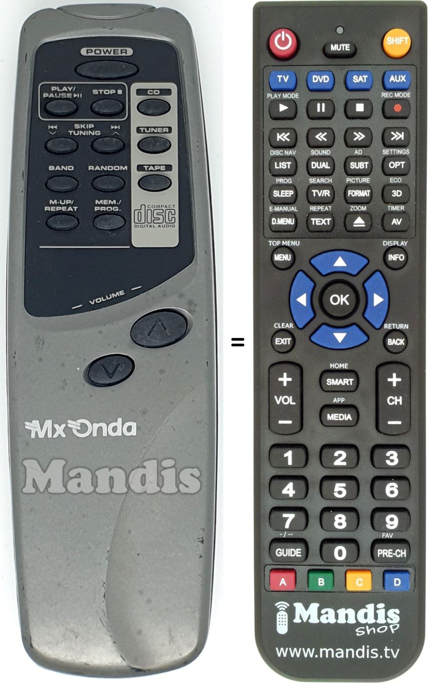 Replacement remote control MX007