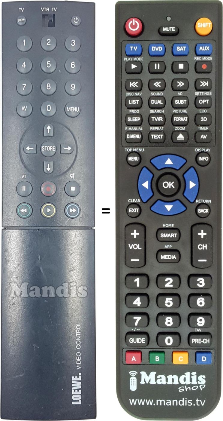 Replacement remote control 55520052