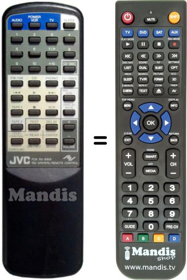 Replacement remote control JVC RMSR616RU