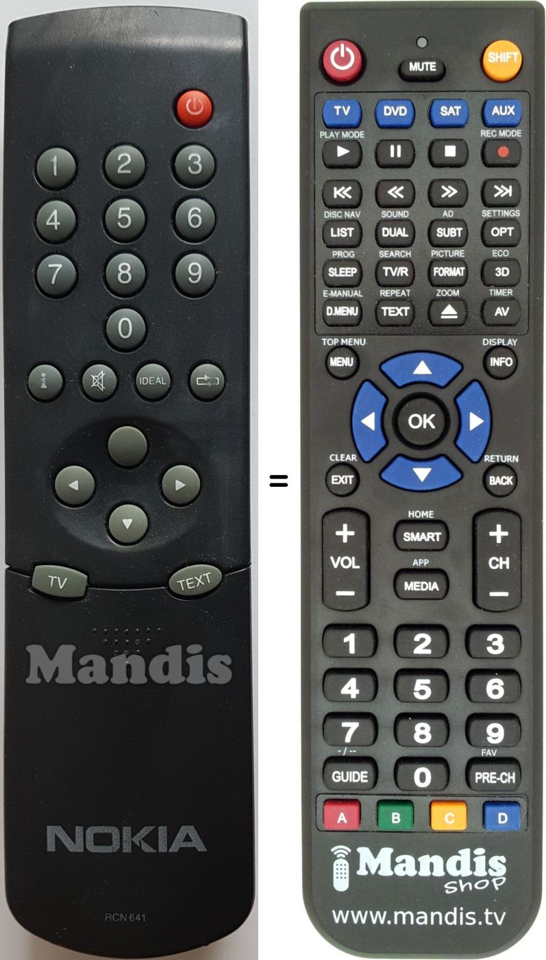 Replacement remote control RCN641