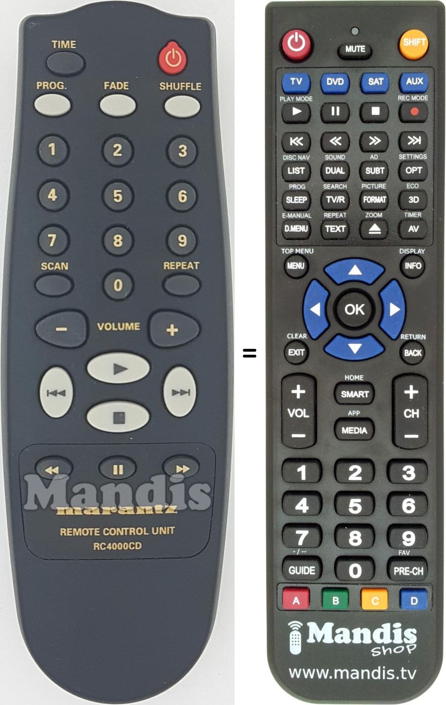 Replacement remote control RC-4000CD