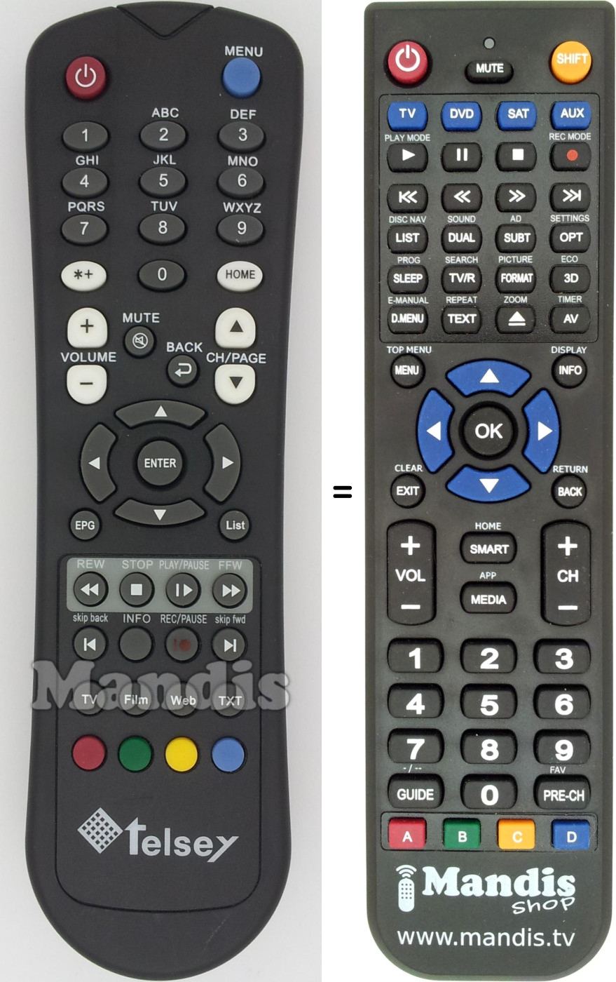 Replacement remote control REMCON1485