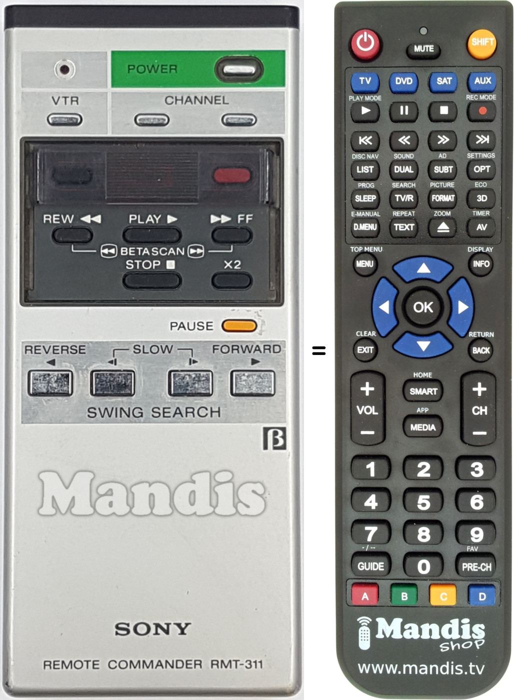 Gleichwertige Fernbedienung RMT-311