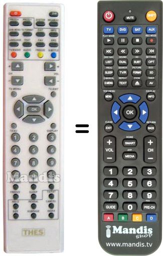 Replacement remote control THES TL3251BDTP