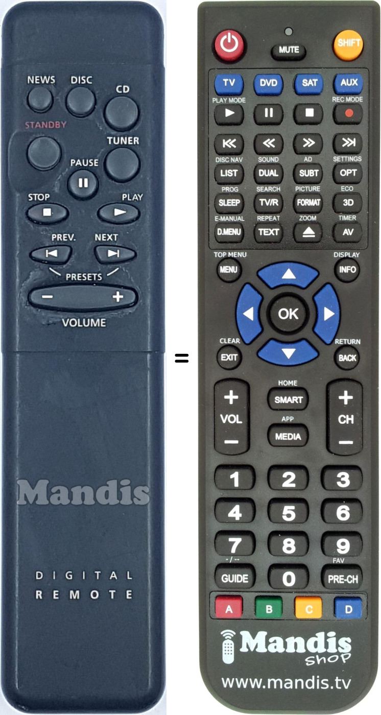 Replacement remote control 313914850212