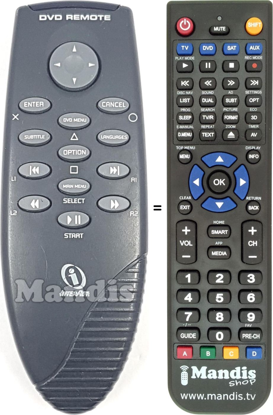 Replacement remote control 361041100