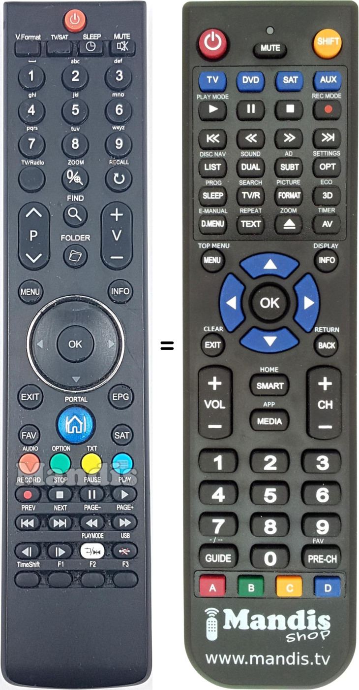 Gleichwertige Fernbedienung H0F15J399GPD10