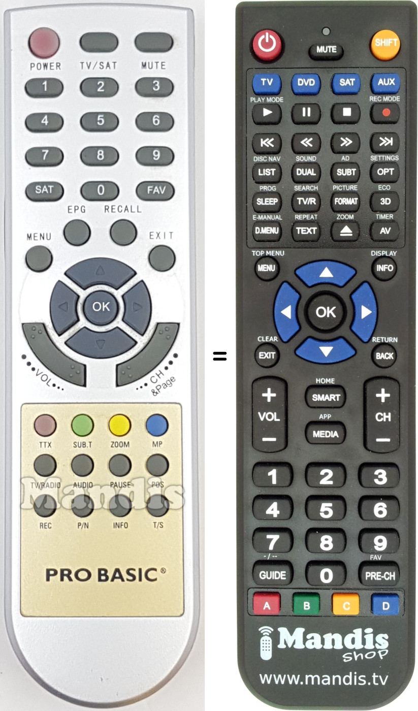 Replacement remote control REMCON2070