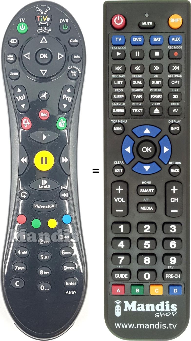 Replacement remote control TIVO001