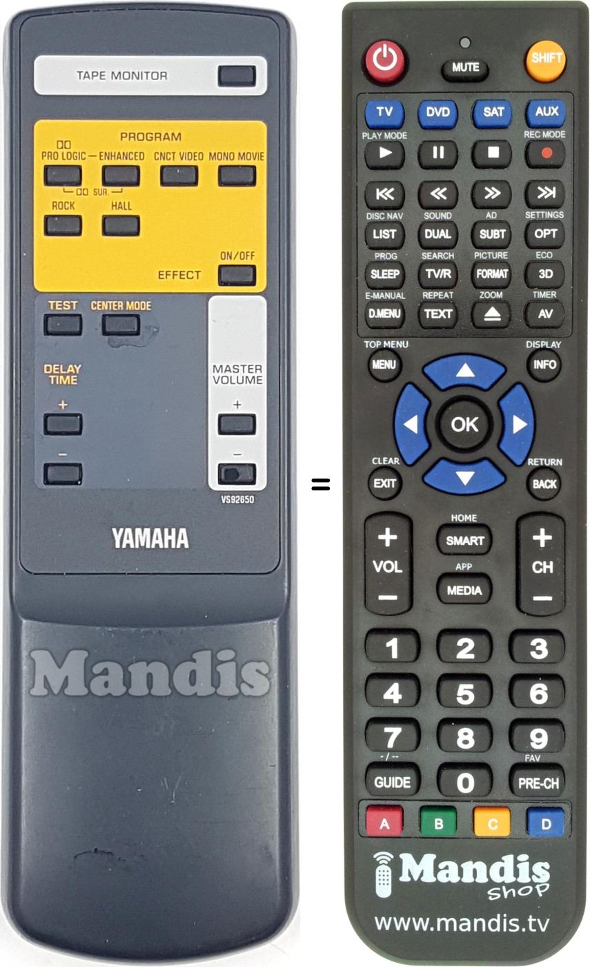 Gleichwertige Fernbedienung Yamaha VS926500