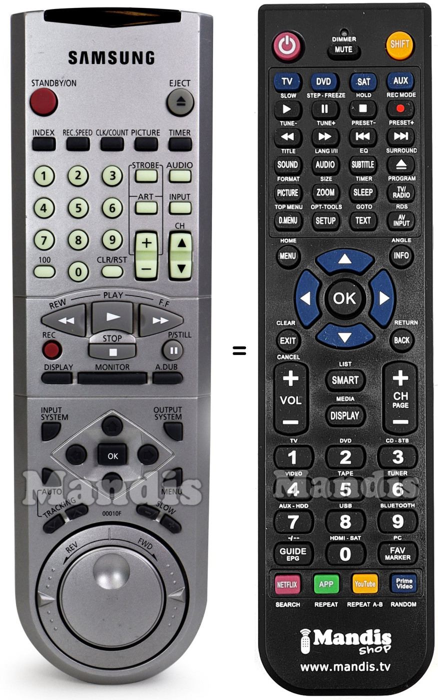 Replacement remote control Samsung 00010F