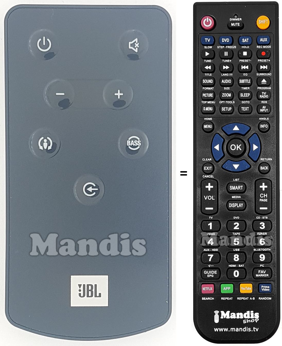 Replacement remote control JBL SB100-230