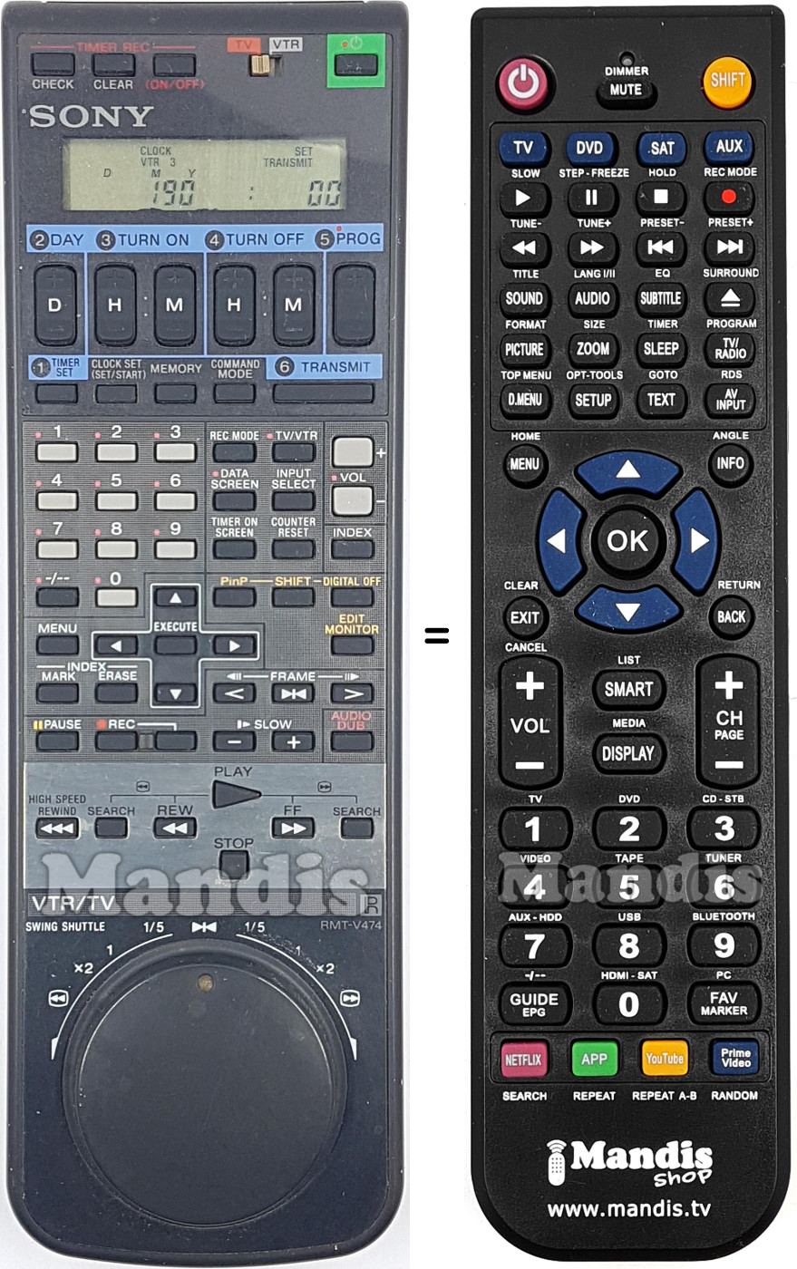 Replacement remote control Sony RMT-V474