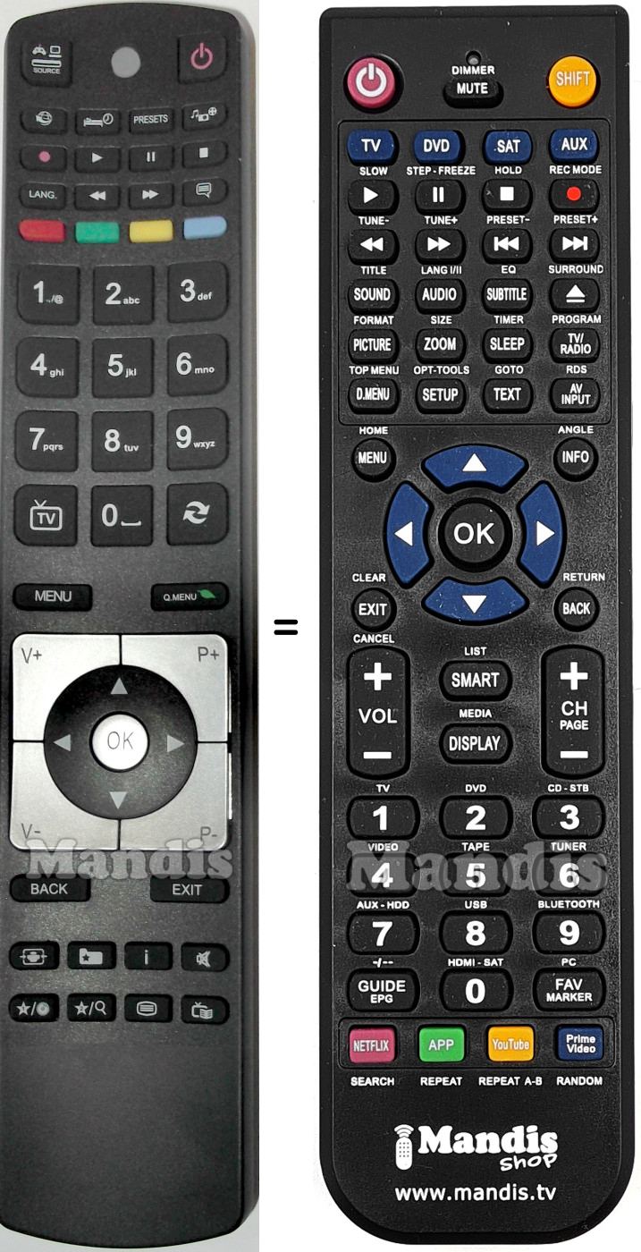 Replacement remote control RC5116
