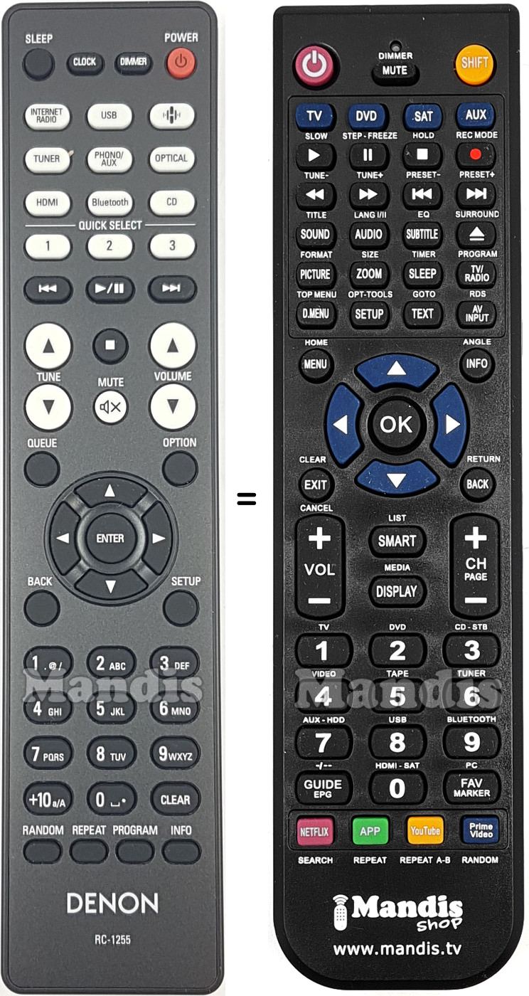 Replacement remote control 919307102570S