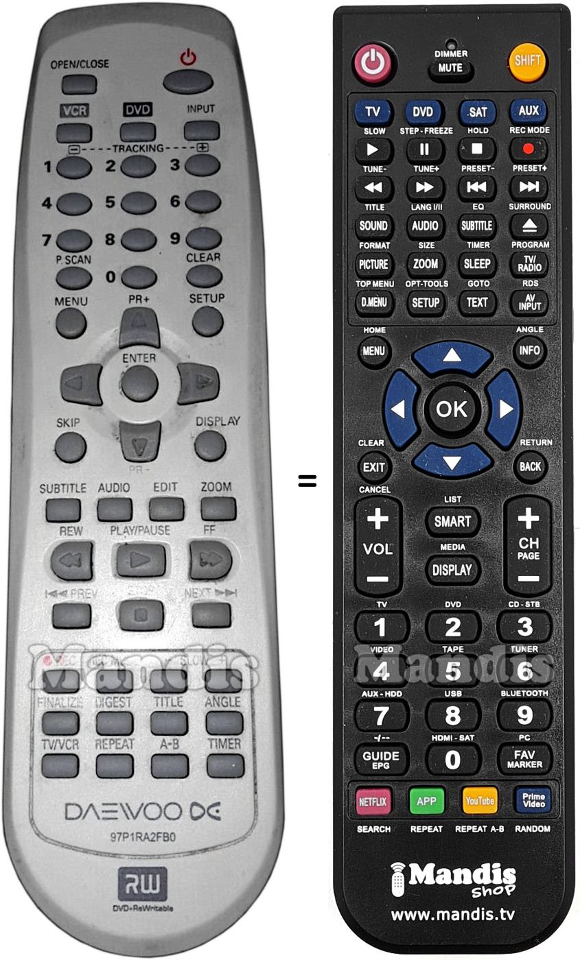 Gleichwertige Fernbedienung Seg 97P1RA2FB0