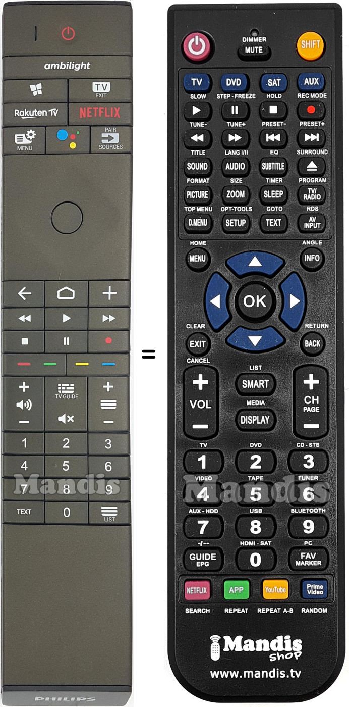 Replacement remote control Philips 996592003729