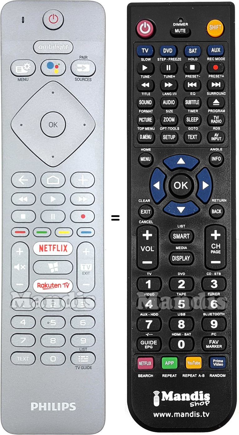 Gleichwertige Fernbedienung Philips RC415440101R