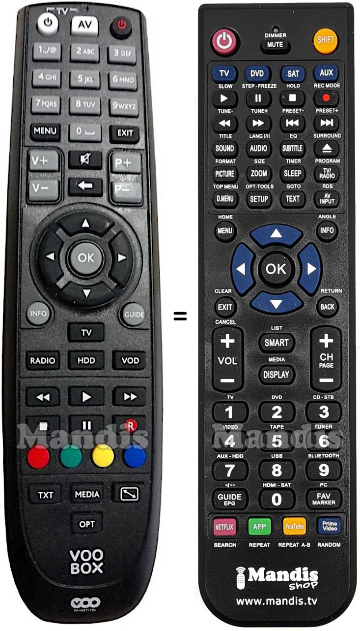 Gleichwertige Fernbedienung VOO ADB2840C