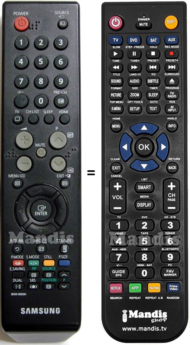 Replacement remote control Samsung BN59-00609A
