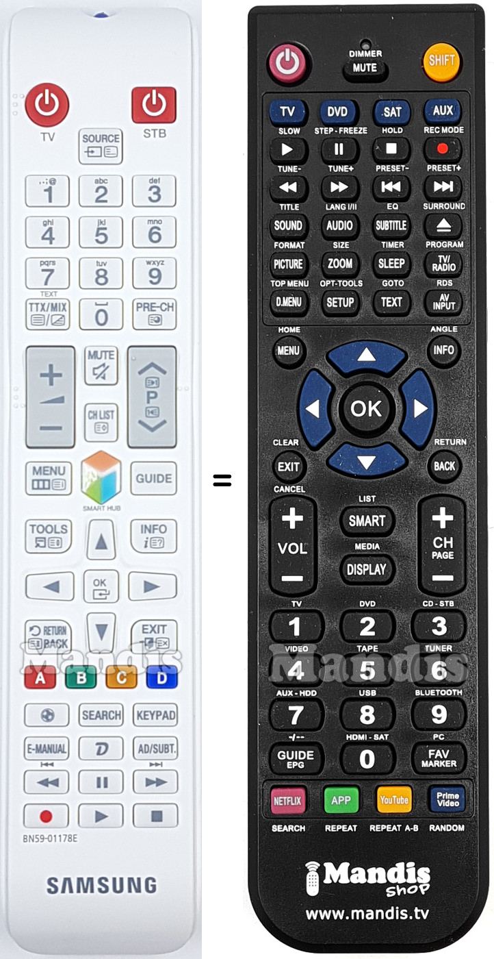 Replacement remote control Samsung BN59-01178E