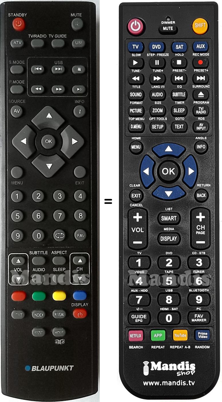 Replacement remote control Technika XMURMC0032