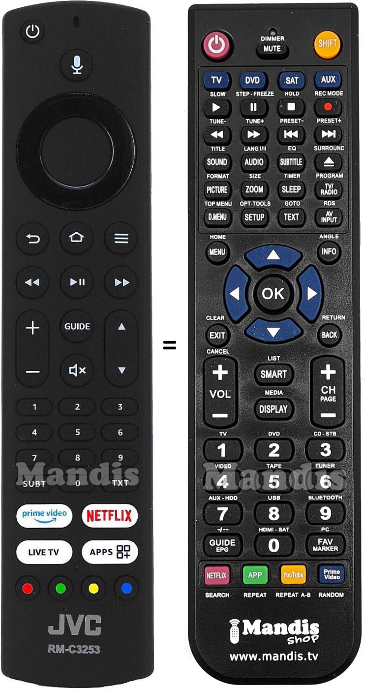 Replacement remote control JVC RM-C3253