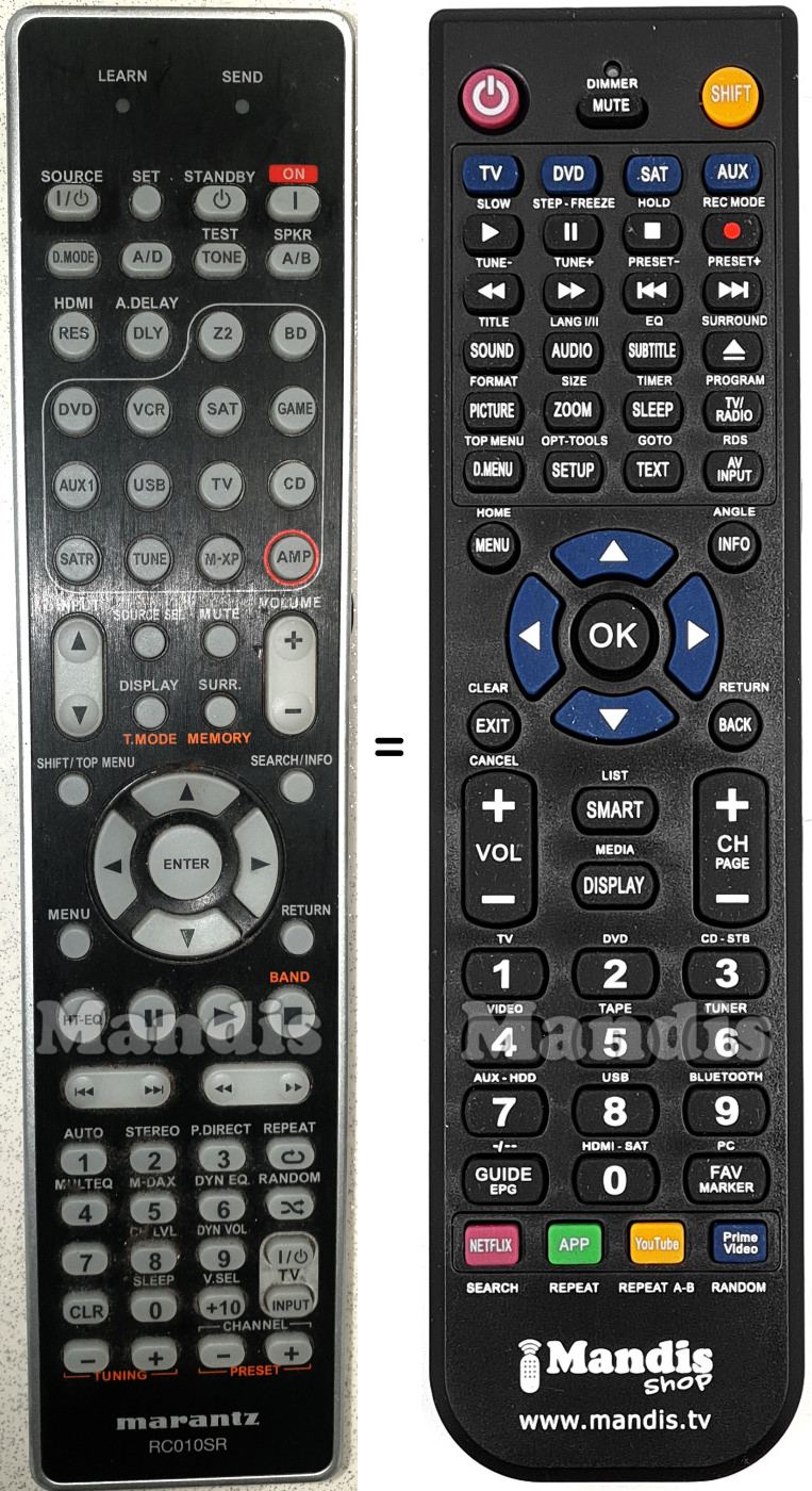 Replacement remote control Marantz RC010SR