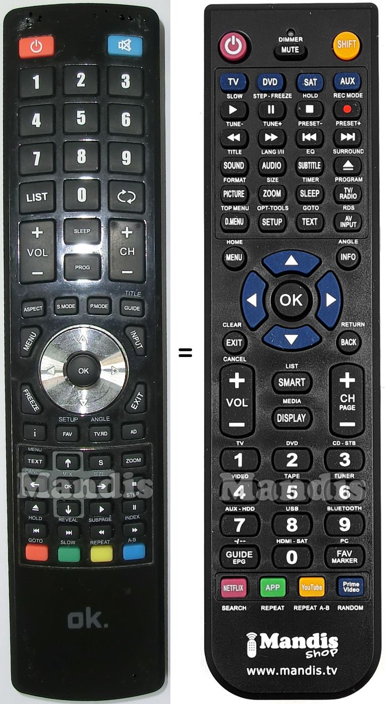 Replacement remote control OK001