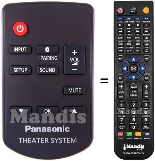 Gleichwertige Fernbedienung Panasonic N2QAYC000098