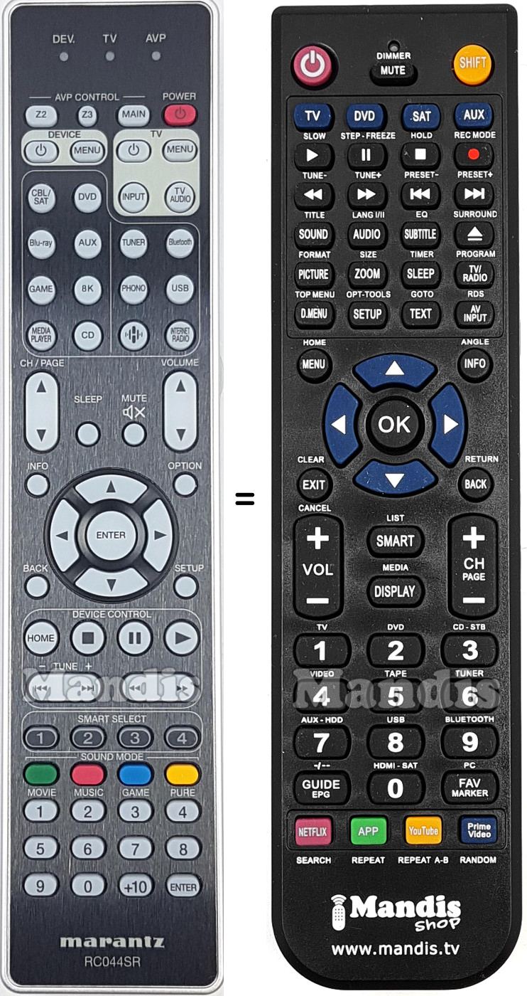 Replacement remote control Marantz RC-044SR