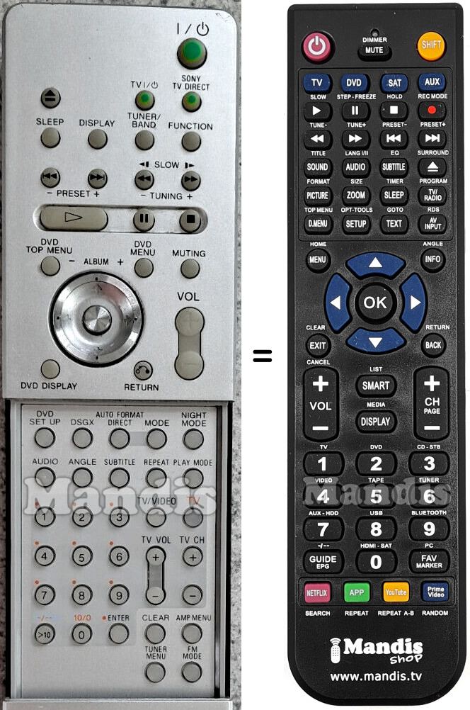 Replacement remote control Sony RM-SP320