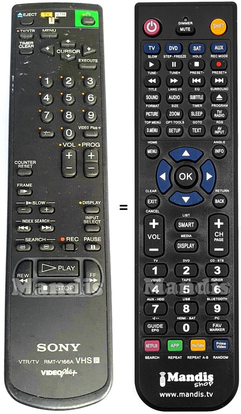 Gleichwertige Fernbedienung Sony RMT-V166A